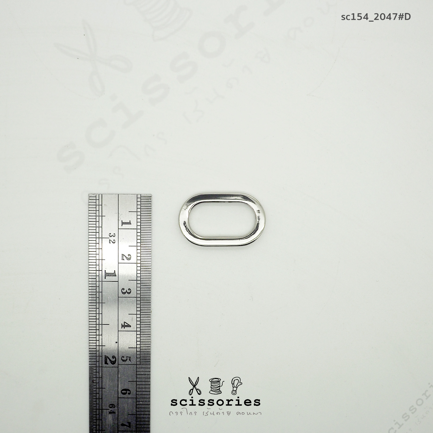 สี่เหลี่ยม 1.8 cm สีเงิน Silver/2ตัว