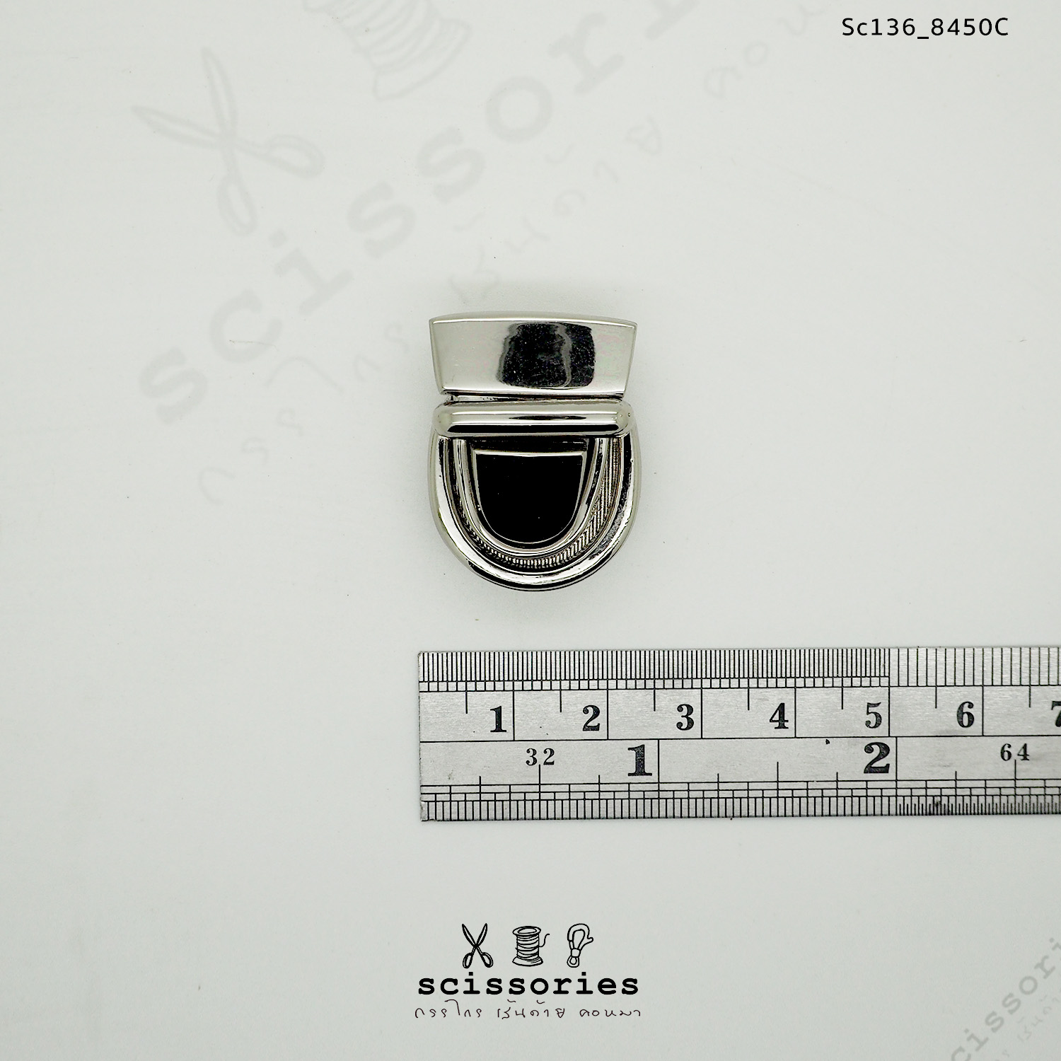 ตัวล็อคกระเป๋า 1ตัว สีเงิน