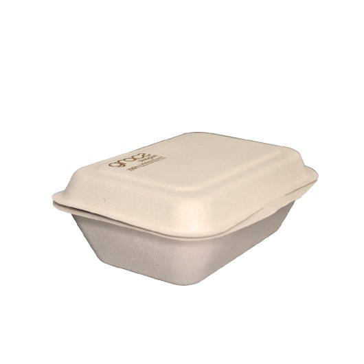 GRACZ กล่องอาหาร B004 ขนาด 6.5 นิ้ว 450 มล. แพ็ค 50 ใบ ไบโอชานอ้อย กล่องใสอาหาร ใส่ร้อนและเย็นได้