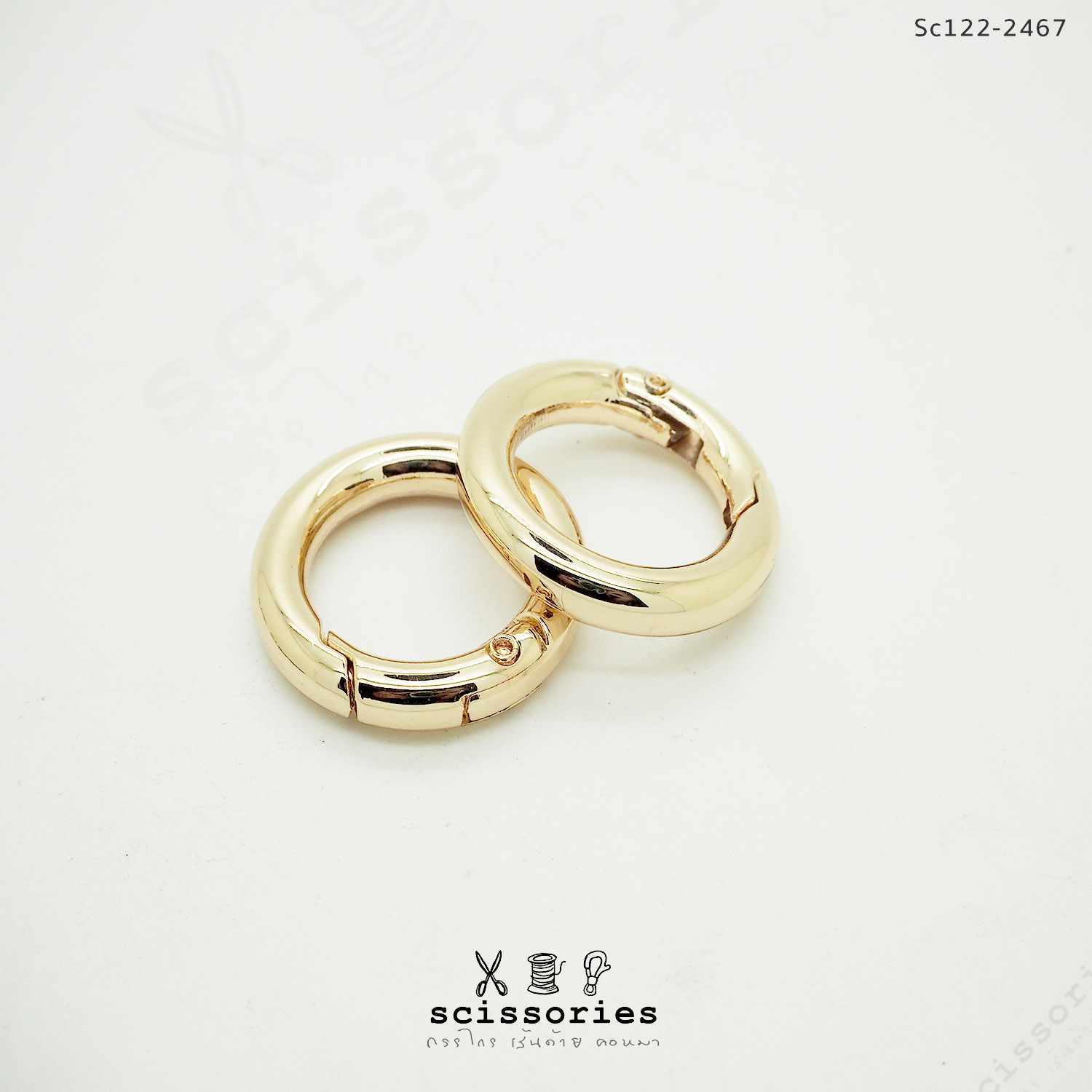 ห่วงวงกลม 2 cm.ง้างเปิดปิด สีทอง/2 ตัว