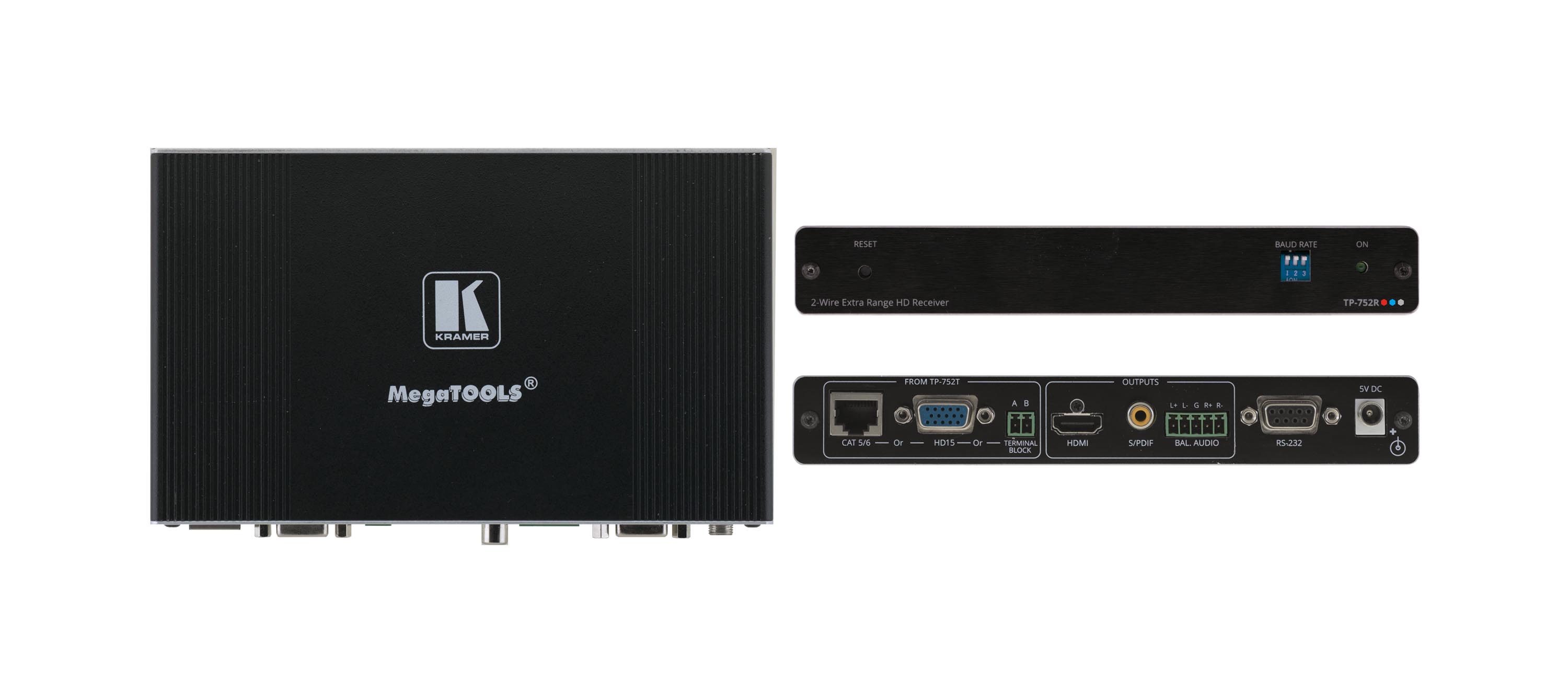 Kramer TP-752R HDMI Ultra–reach Receiver with RS–232 & Loop, over Any 2–wire Cable (576)