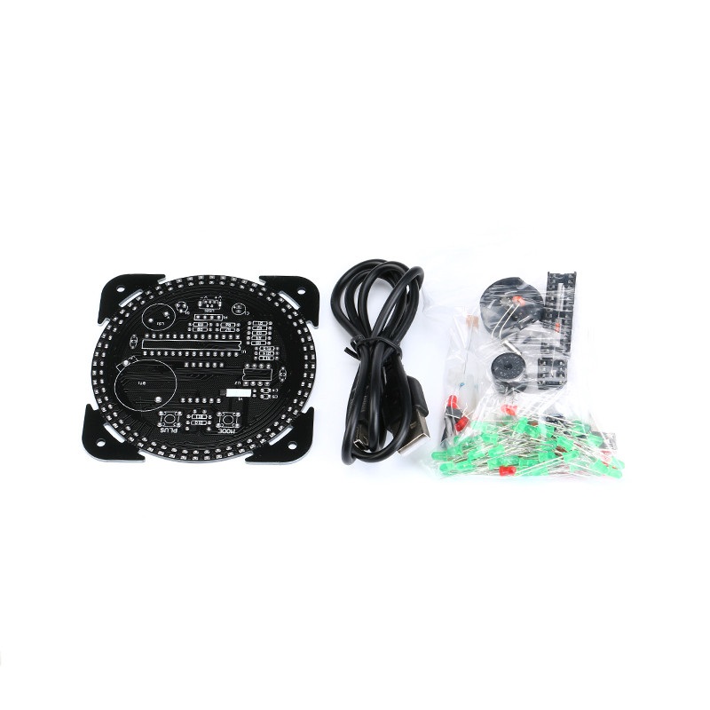 Rotating DS1302 Digital LED Display Module Alarm Electronic Digital Clock LED Temperature Display DIY Kit Learning Board 5V