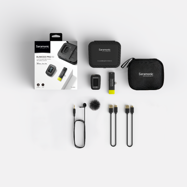 Saramonic Blink500 Pro B3 ไมโครโฟนไร้สาย คลื่น2.4GHz สำหรับอุปกรณ์ที่รองรับ Lightning (1ตัวรับ1ตัวส่ง)