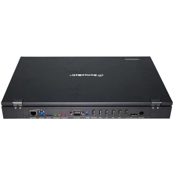 DeviceWell HDS9335: เครื่องสลับสัญญาณวิดีโอ Full HD 5 ช่อง แบบ All-in-One พร้อมจอภาพ 15.6 นิ้ว, บันทึก, สตรีมมิ่ง และ T-Bar สำหรับงานโปรดักชั่นสตูดิโอ