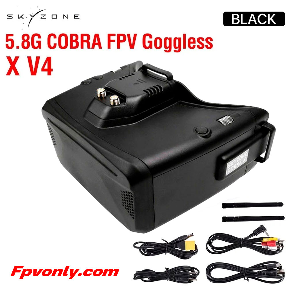 NEW!!! 2024 Skyzone Cobra X V4 Diversity 5.8GHz FPV Goggles แว่นfpv แว่นโดรน บันทึกได้ HDMI in / AV OUT DVR 60fps VRX