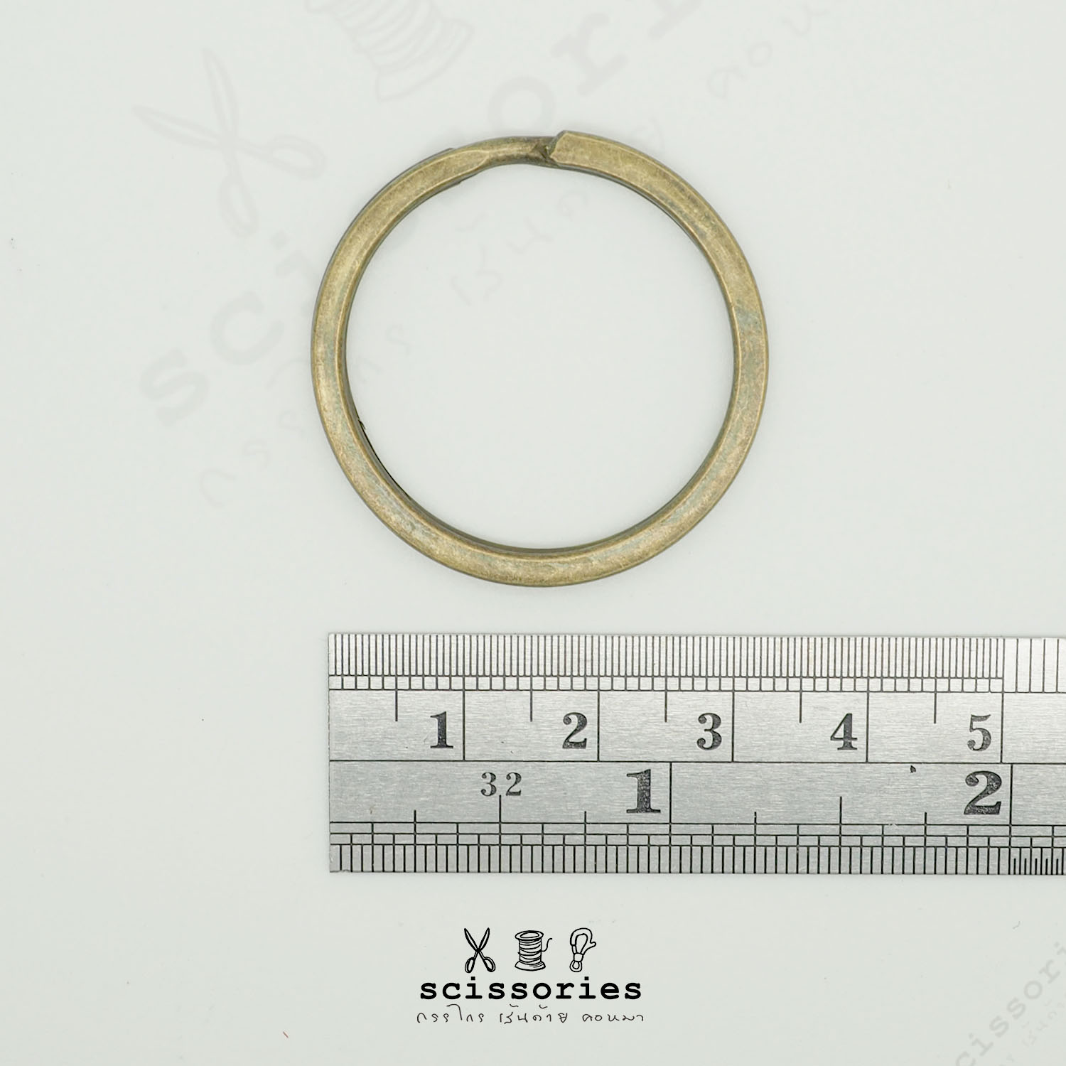 ห่วงกลมพวงกุญแจ 3 Cm สีเหลืองดำ/10ตัว