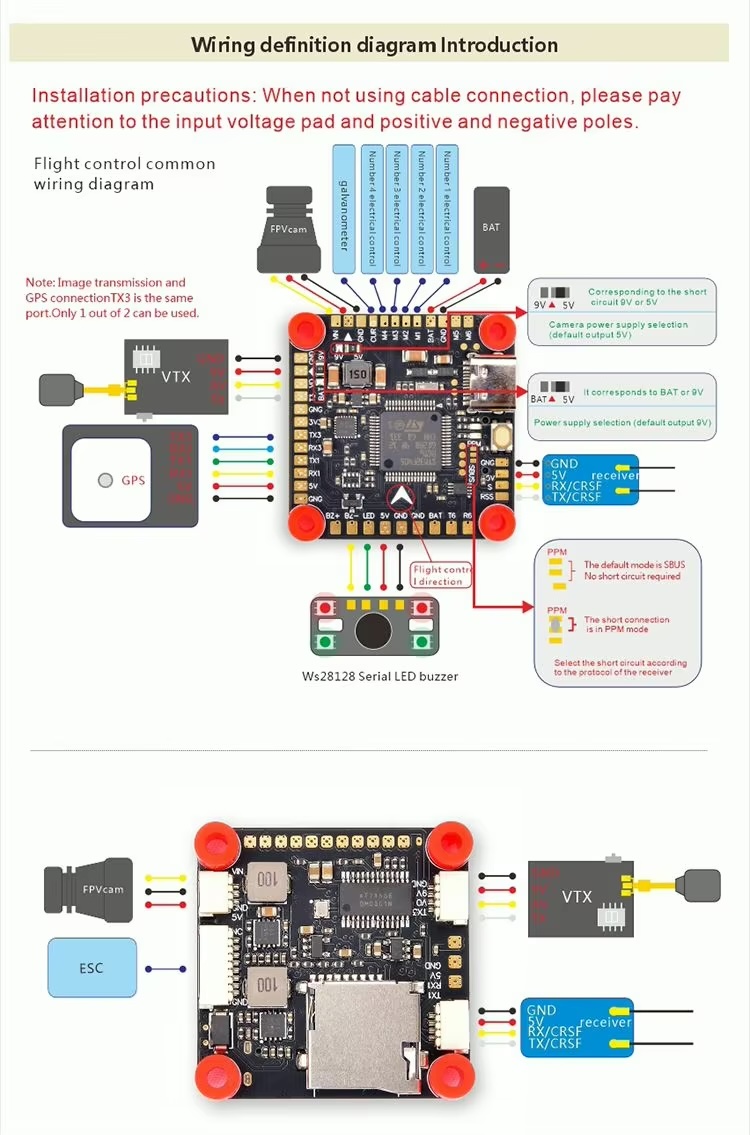 HAOYE RC F405 Stack 4-in-1 60A ESC F4 V3S FC OSD 2-6S Flight Controller 30x30mm FPV Drones Kit อุปกรณ์โดรน Drone