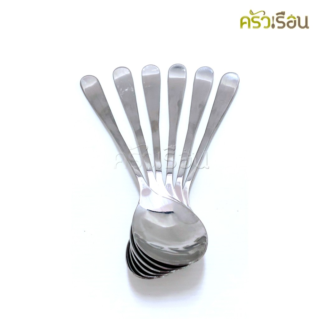 Double Apples [ แพ็ค 6 คู่ ลายลีลาวดี ] ช้อนส้อม สเตนเลส อย่างหนา 2.0 มม. ขนาด 19 ซม. ช้อนยาว ส้อมยาว ช้อนข้าว