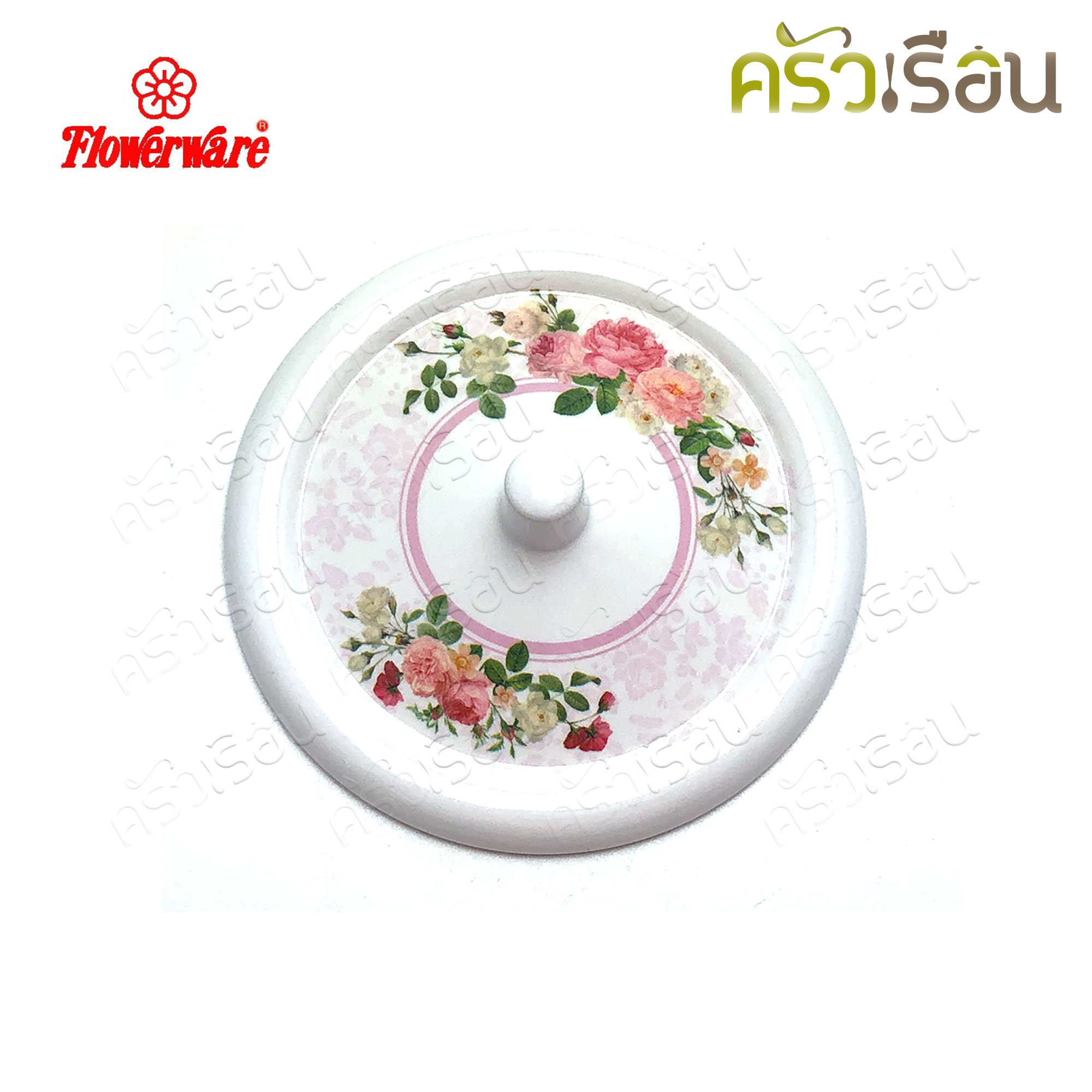 Flowerware [ราคาต่อใบ] ฝาครอบแก้ว ลายดอกไม้ ขนาด 3.5 นิ้ว L327-3.5 ฝาครอบถ้วยน้ำ ฝา แก้วน้ำ ฝาแก้วน้ำ ฝาถ้วยน้ำ ลายดอกไม้