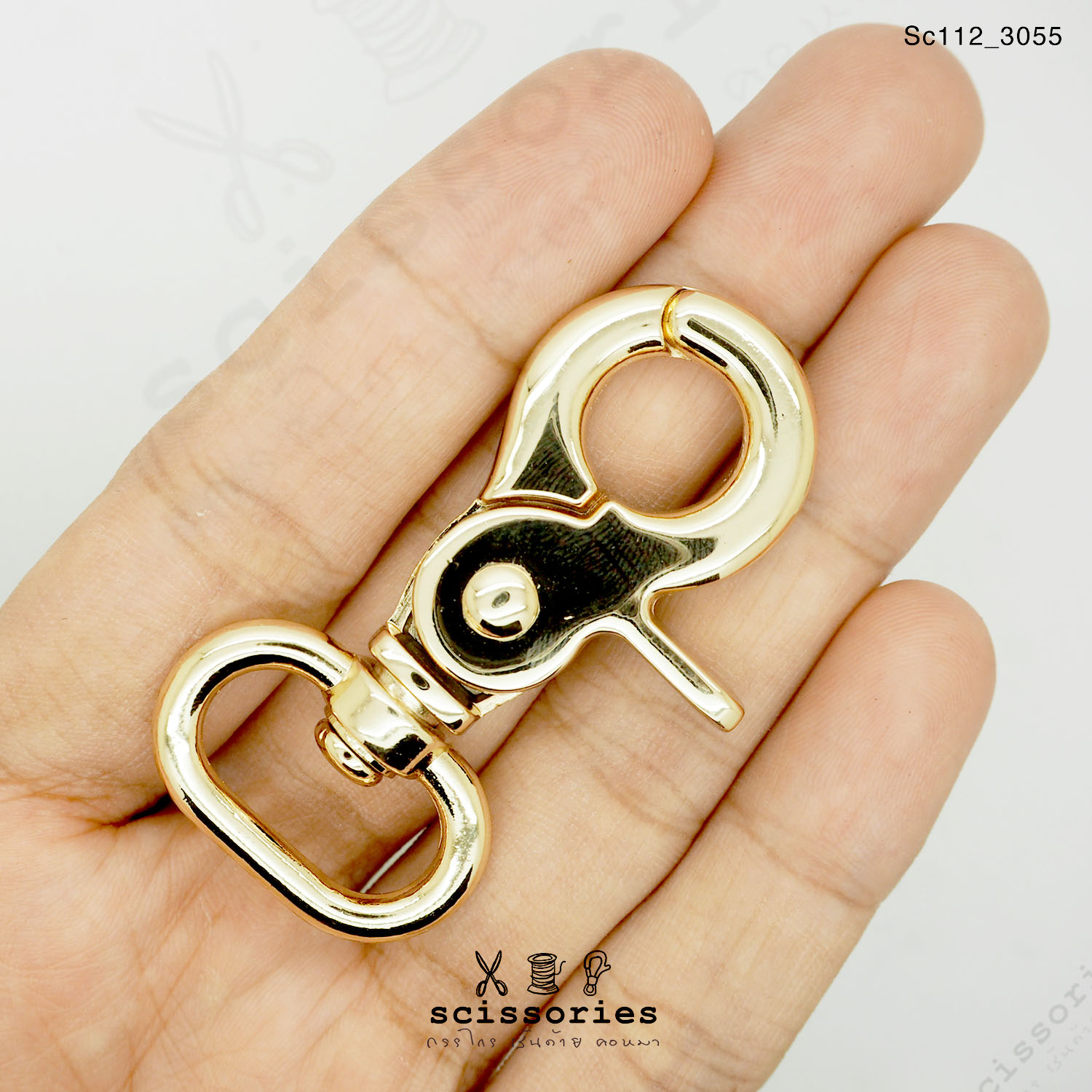 คอหมาเกี่ยว 2 cm. สีทอง Gold/2 ตัว