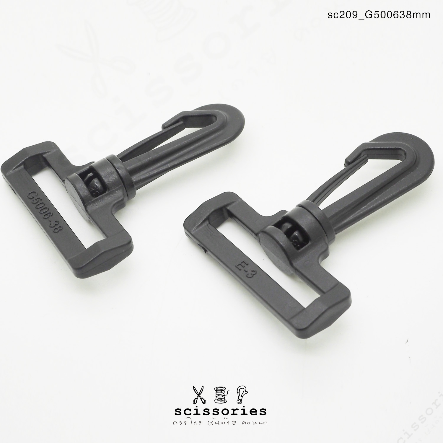 ตัวเกี่ยว 38mm พลาสติกสีดำ 10 ตัว