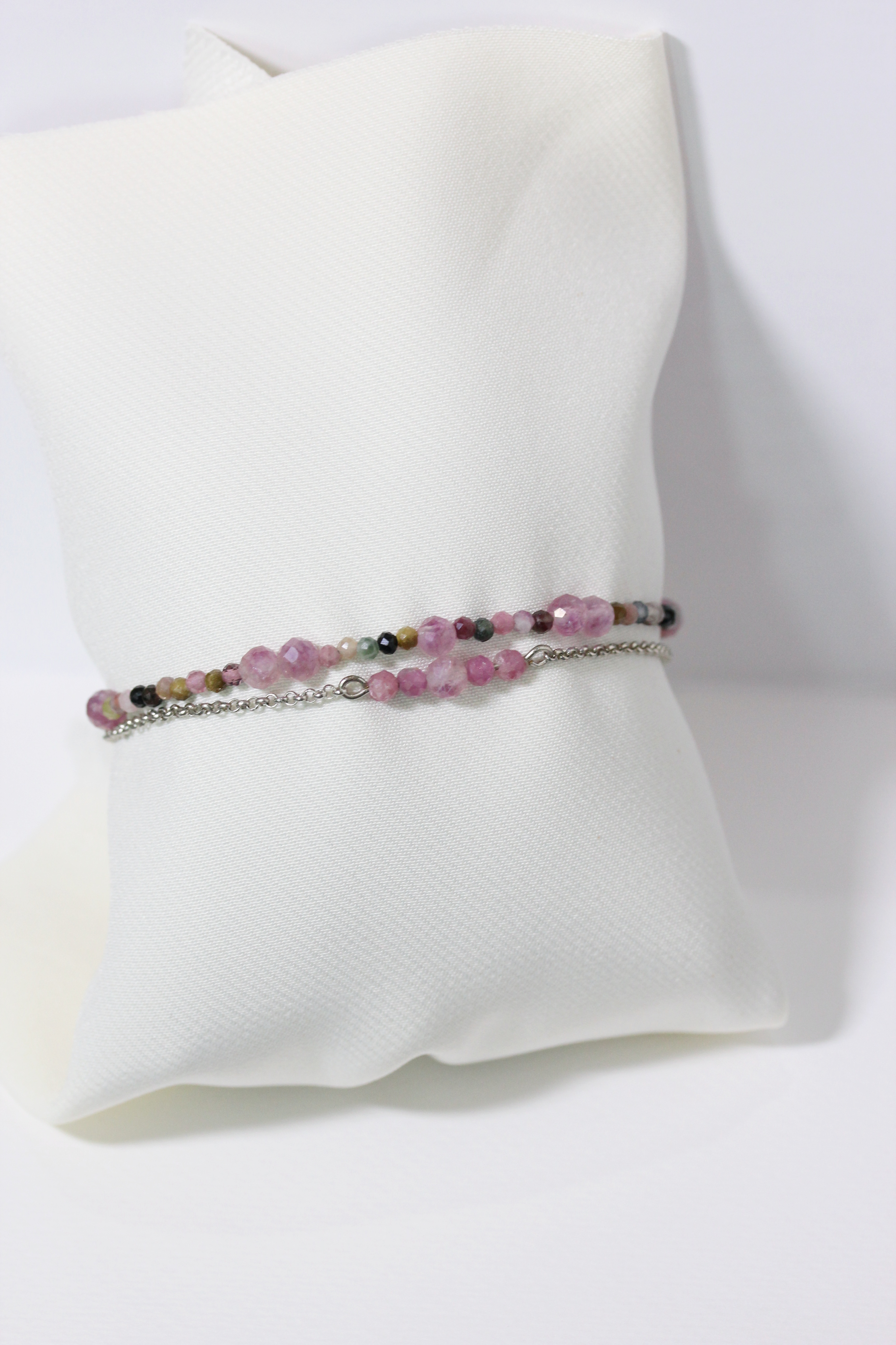 สร้อยข้อมือหินแท้ "POSH" Tourmalin+Pink Tourmaline Bracelet (ความรัก ความสัมพันธ์)