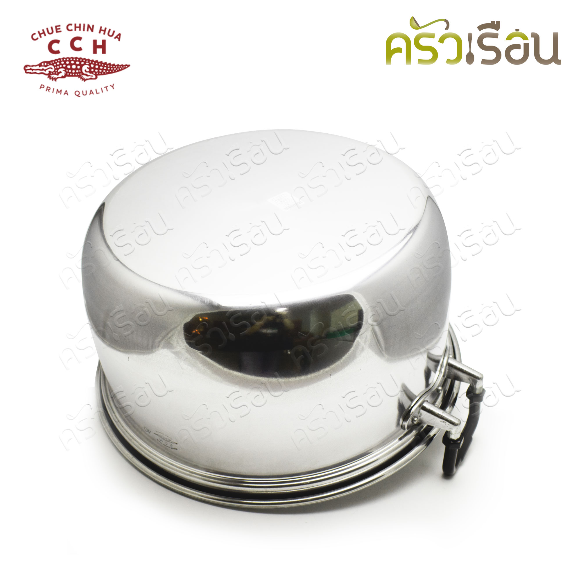 จระเข้ หม้อสองหู D หูใหญ่ หนา 38 ซม. ความจุ 25 ลิตร หม้อต้ม หม้อวัด