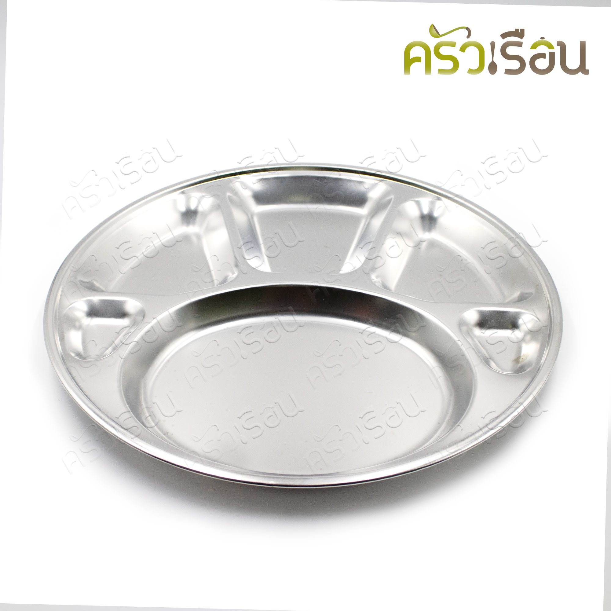 FOFO ถาดหลุม สเตนเลส กลม 6 ช่อง 35 ซม. ตราโฟโฟ จานหลุม ถาดอาหาร