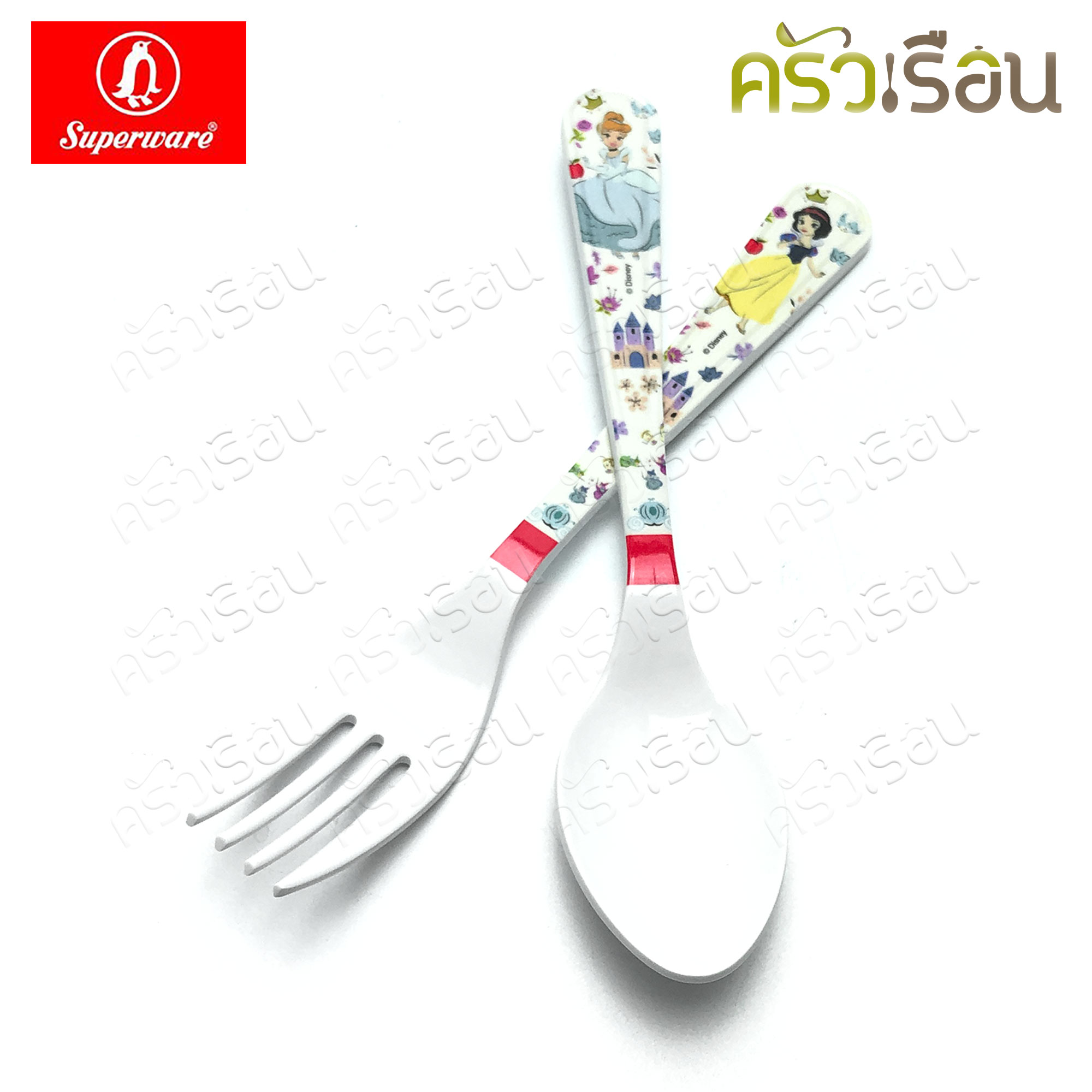 Superware ลาย Heart of Princess เจ้าหญิง Disney [ ราคาต่อชิ้น ] จาน หรือ ชาม หรือ ช้อนส้อม หรือ แก้วน้ำ เมลามีน