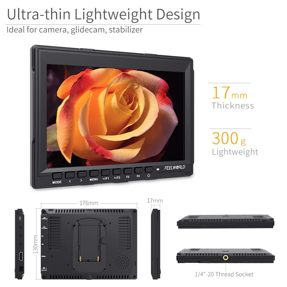 FEELWORLD FW759: จอภาพ 7 นิ้ว สำหรับกล้อง DSLR พร้อม HD Assist และ 4K HDMI