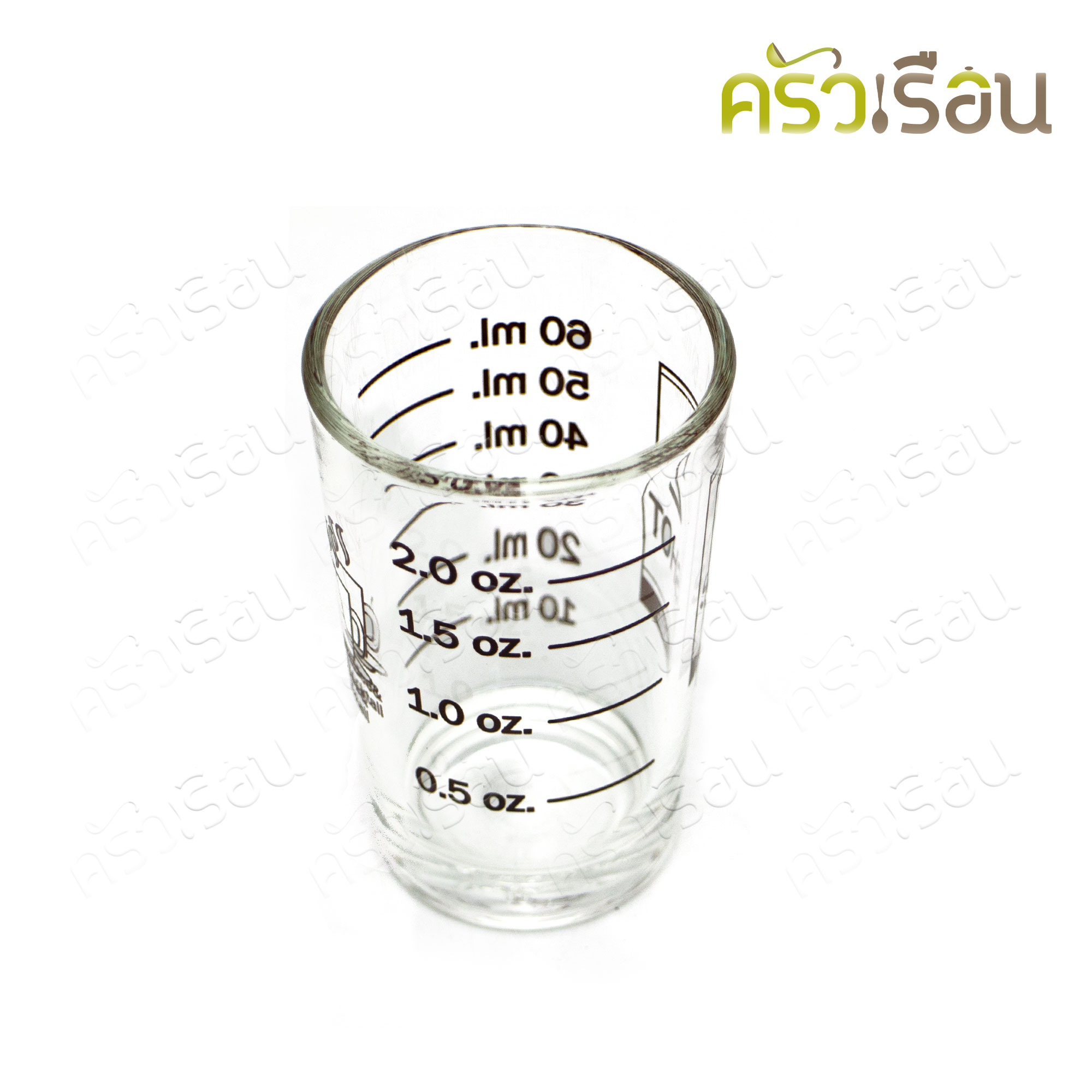 [ ยกโหล 2 shot ] US แก้วตวง มีสเกล สีน้ำตาลเข้ม [ ยกโหล = 12 ใบ ] Two Shot แก้วชอต 2 shot / 60 ml. TD 5 x H 7.7 cm.