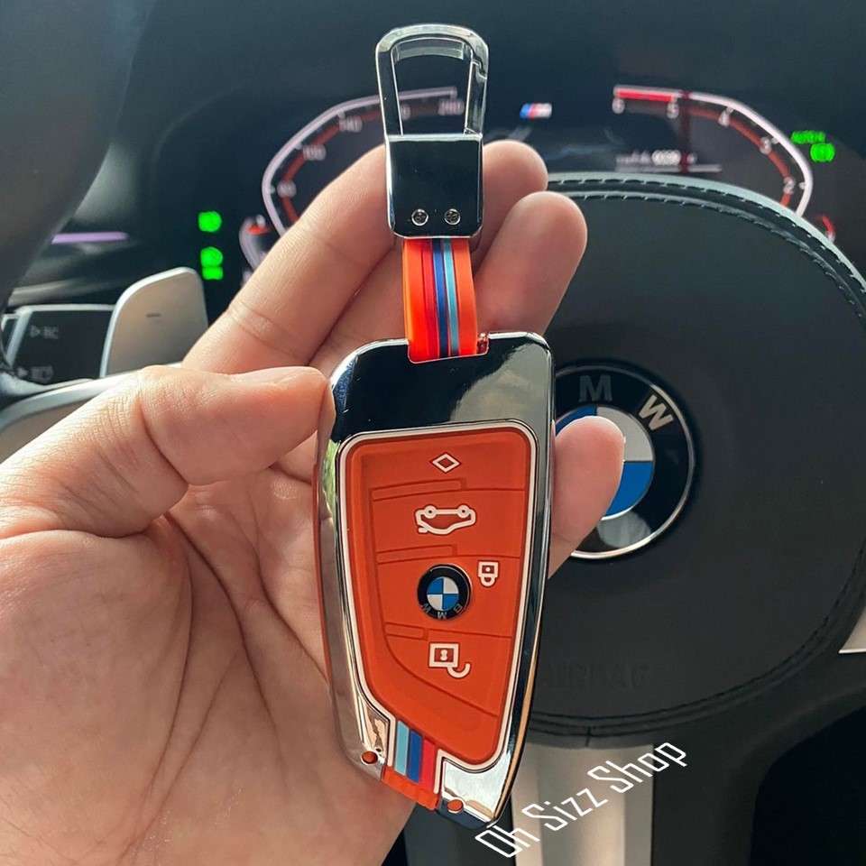เคสโลหะรีโมทรถบีเอ็มดับเบิ้ลยู BMW ทรงใบไม้ Full Package 2022 (Alloy Up Grade Luminescence 3D Silicone Push button Guard) Key Sets BMW Key Sets G30 530e m sport,330e m sport,2018-New 5 Series 525, 530Li, X3, X, X5, X6