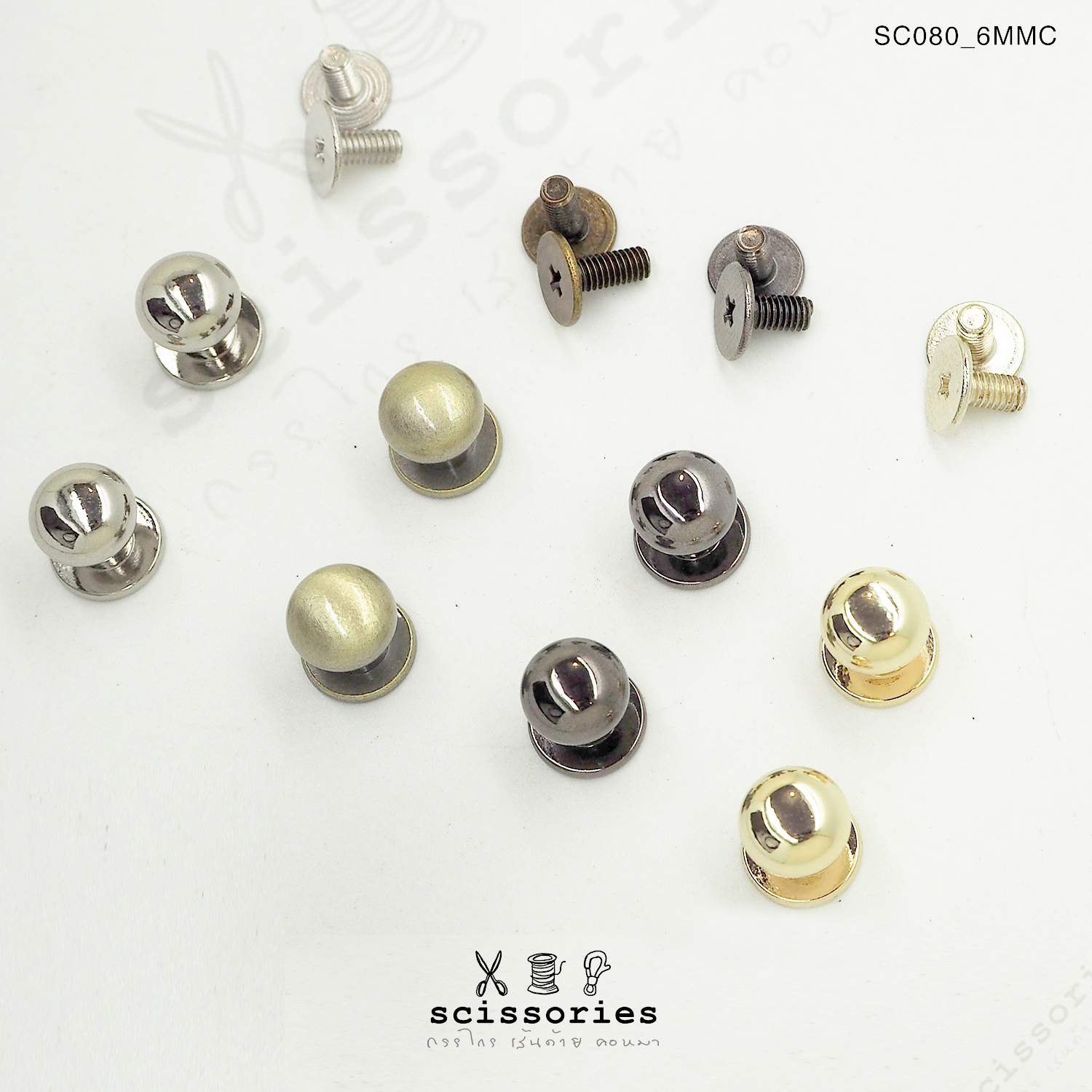 น๊อตเกลียว 6 MM สีทอง/2ตัว