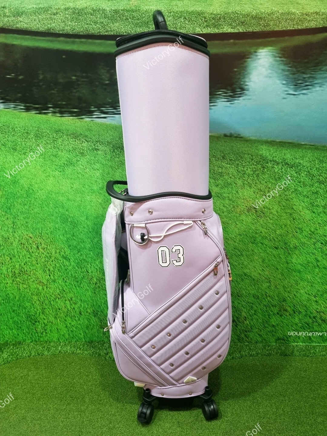 (Genuine) Golf Bag Travel BOYEA multifunction 03 (New version) 4 wheels สีม่วงอ่อน *Free Cover Protector