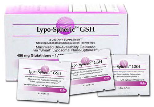 ( Pro-order )Lypo-SphericTM Glutathione (GSH) 450 mg 1 กล่อง (30 ซอง) ขาวเทียบฉีดกลูต้า
