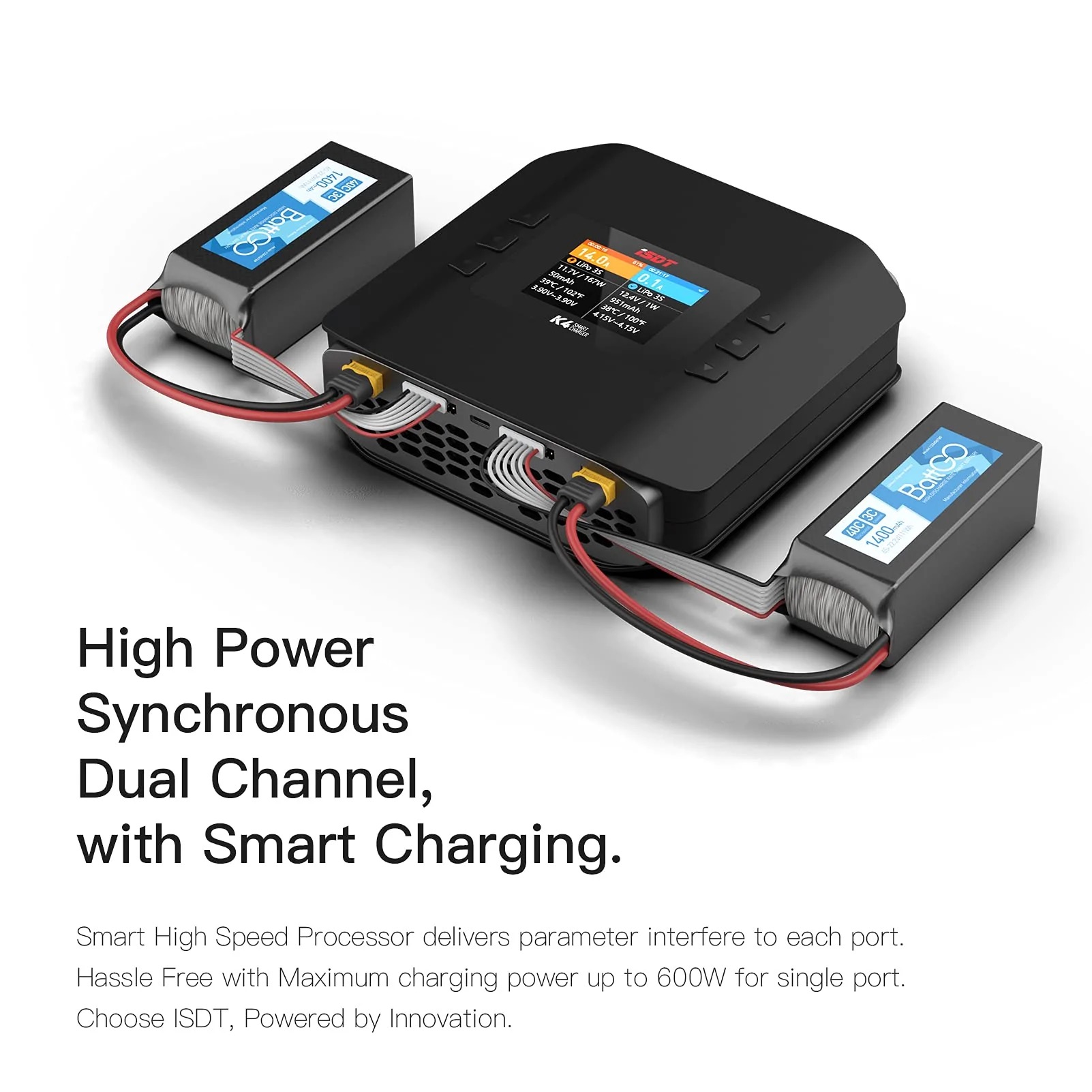 ISDT K4 LiPo Charge/Discharge Cycle Mode Charger,AC 400W DC 600Wx2 8S Smart Charger เครื่องชาร์จแบตเตอรี่