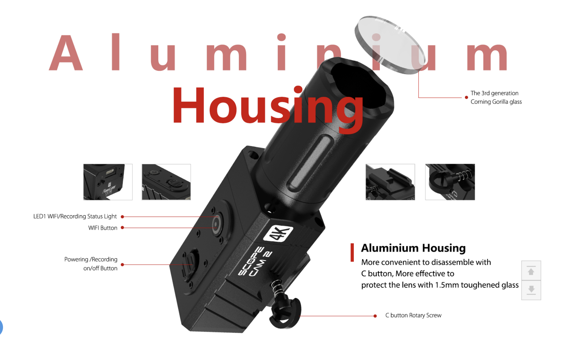 RunCam Scope Cam 2 4K กล้องบันทึกติดปืนอัดลด airsoft gun Sniper Rifles SMGs ชัด จับทุกความเคลื่อนไหว แม่นยำ wifi และ App