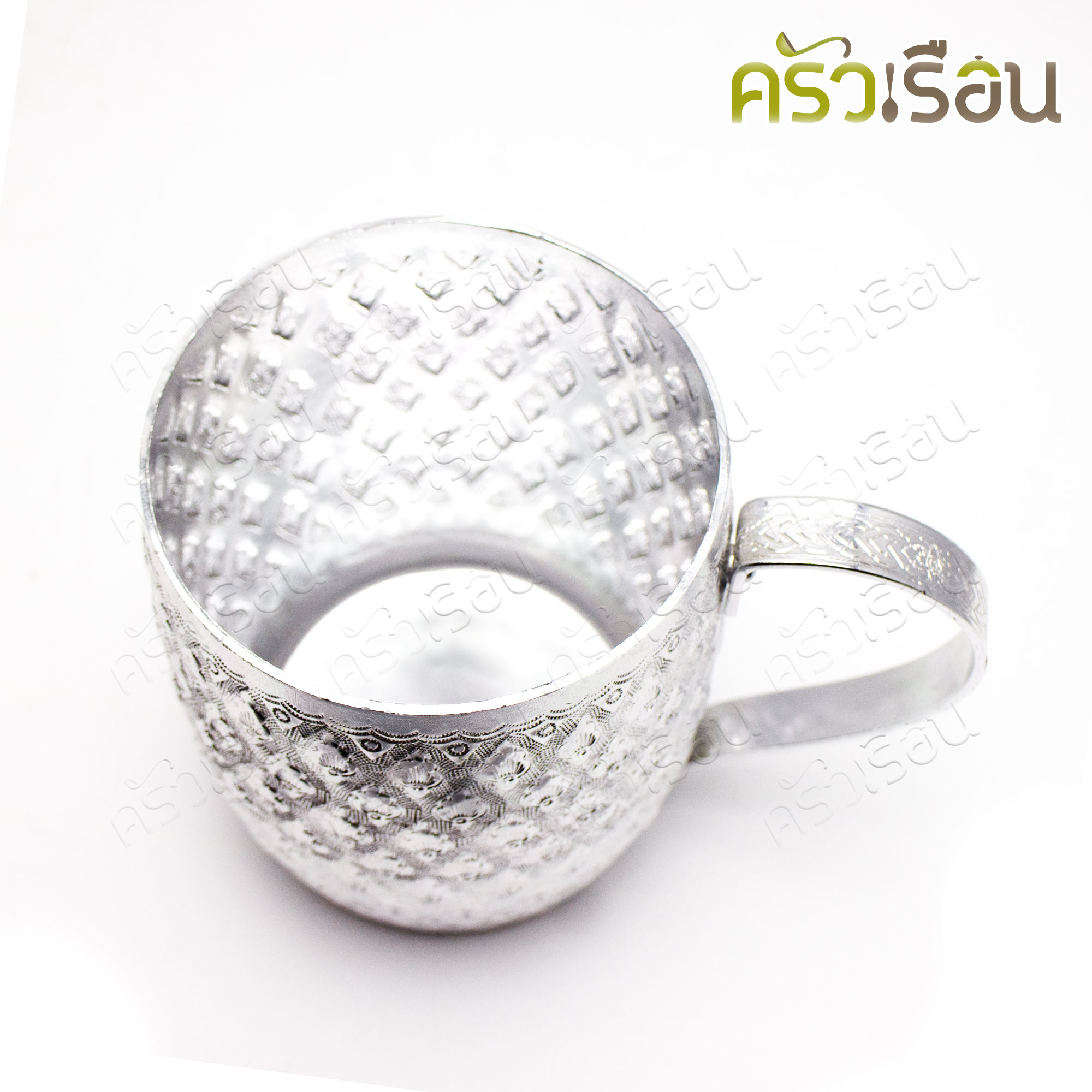 Diamond Brand เหยือกเบียร์ อลูมิเนียม ลายไทย หูแบน 9 ซม. ตราเพชร แก้วน้ำ ถ้วยน้ำ แก้วเบียร์ เหยือกเบียร์ลายไทย