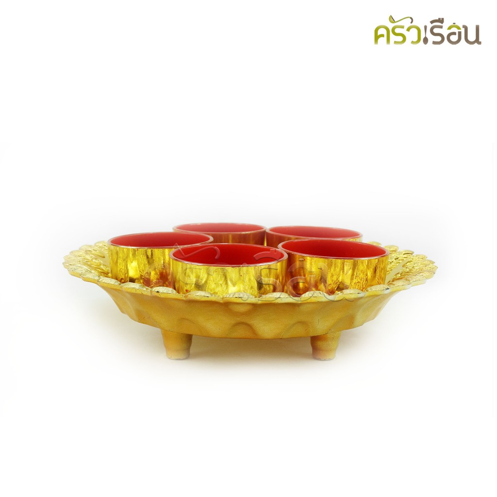 MP ถ้วยชาพร้อมถาด ลายไทย พลาสติก 7 นิ้ว รุ่นนกยูง A1043/555