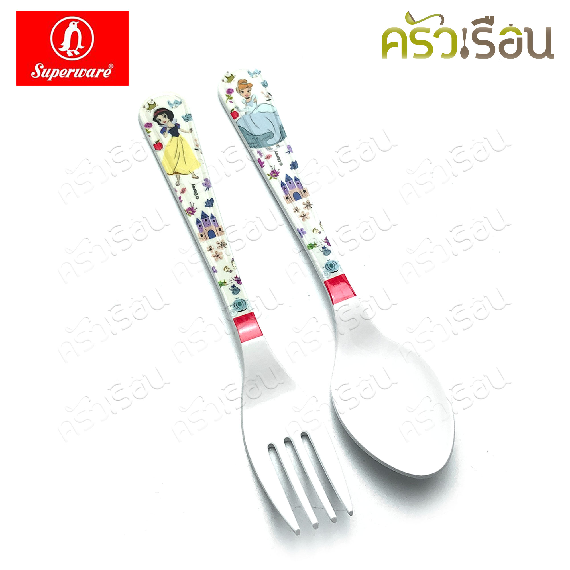 Superware ลาย Heart of Princess เจ้าหญิง Disney [ ราคาต่อชิ้น ] จาน หรือ ชาม หรือ ช้อนส้อม หรือ แก้วน้ำ เมลามีน