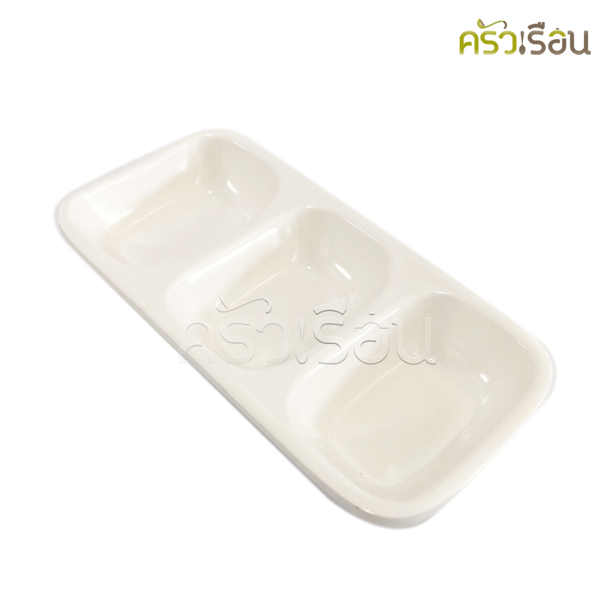 FIGURES ถ้วยน้ำจิ้ม 3 ช่อง 6.3 x 12.9 x 1.8 ซม. D883-5 สีครีมขาว หรือ สีดำ