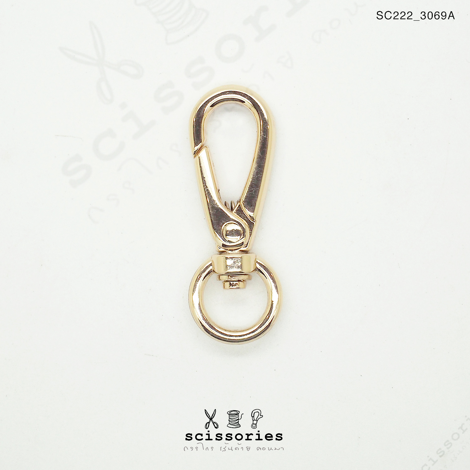 คอหมา สีทอง 2ตัว ห่วงวง 1.1 cm.