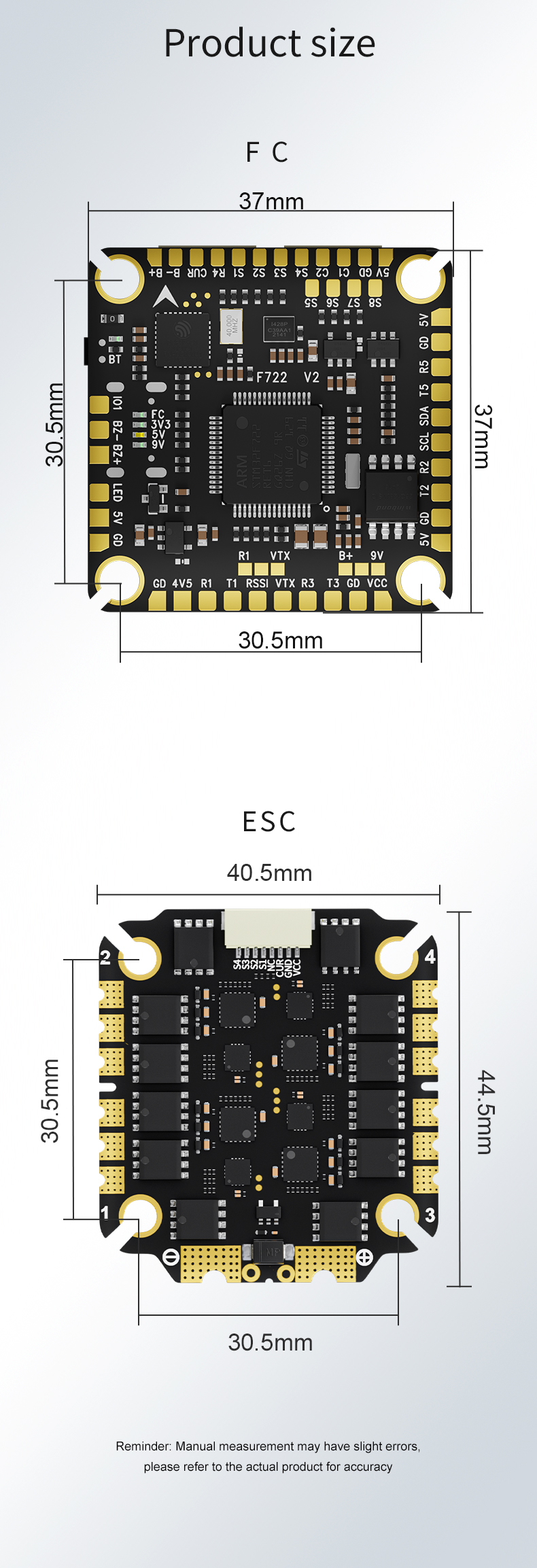 [STACK 30x30] Aocoda-RC F775S V2 Stack F722 V2 FC 75A 3075S ESC 30X30mm for Racing อุปกรณ์โดรน Drone