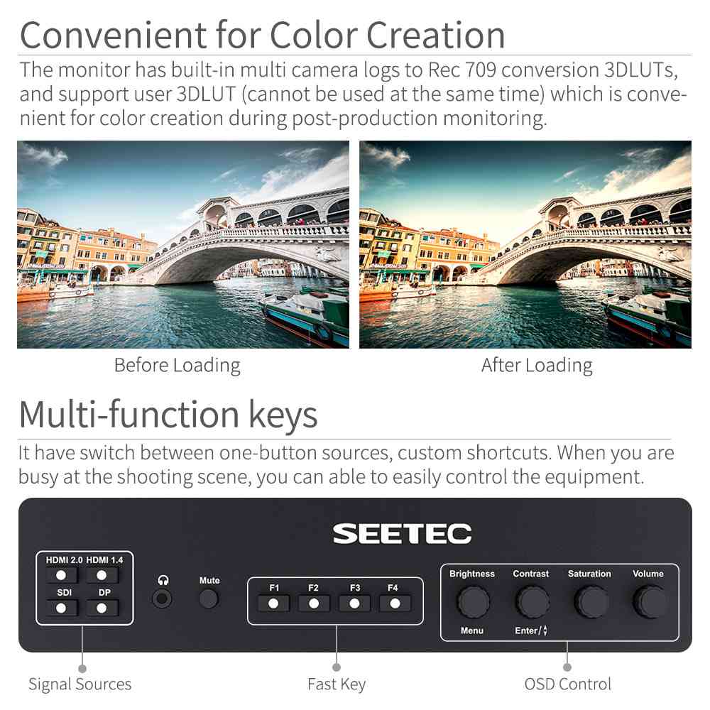SEETEC LUT215: จอภาพ 21.5 นิ้ว Full HD สำหรับ Post-Production และ Broadcast พร้อม UMD, Tally, LUT, SDI และ HDMI