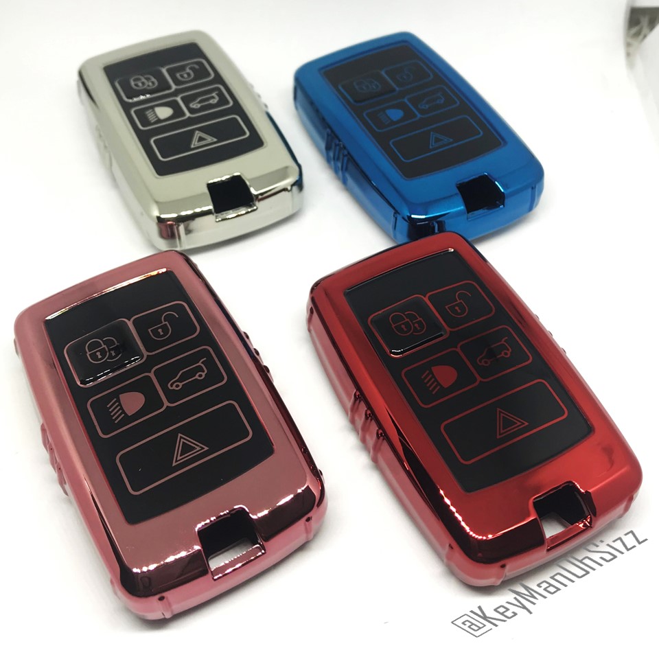กรอบเคสกุญแจรีโมทรถยนต์ Land Rover Premium Upgrade 360 องศา แบบใหม่ 2020 (New VIP Key Shell, Key all-inclusive TPU Key Cover with Colorful PC Push button Guard) Land Rover New Aurora Range Rover Sport Version Car Key Case สมาร์ทคีย์ Keyless Smart Entry