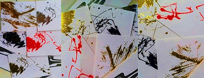 รับพิมพ์การ์ดอวยพร พิมพ์กำมะหยี่ หลากสี ลายนามธรรม สำหรับคนสบายสไตล์เซอร์ๆ