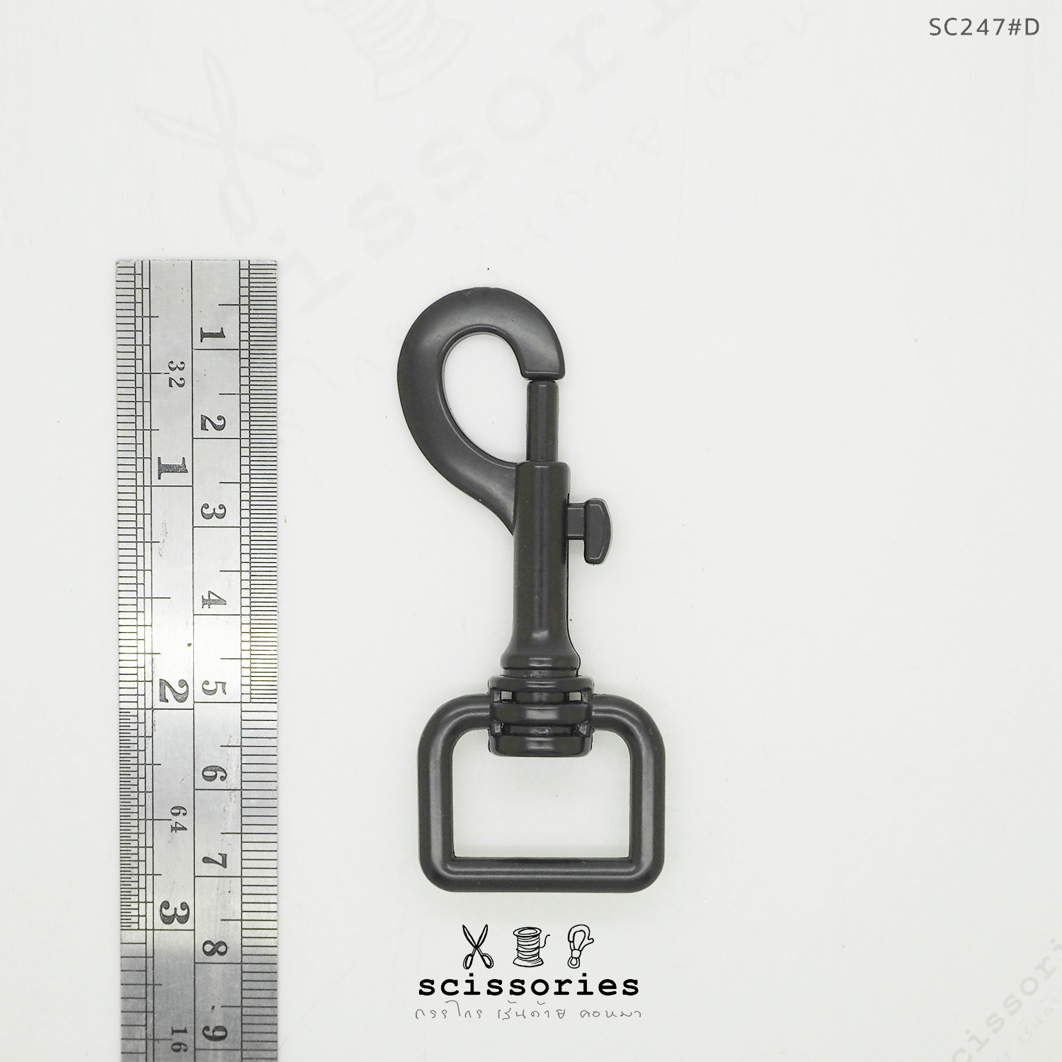 ตัวเกี่ยว 6หุน สีดำด้าน 2 ตัว เนื้อโลหะ