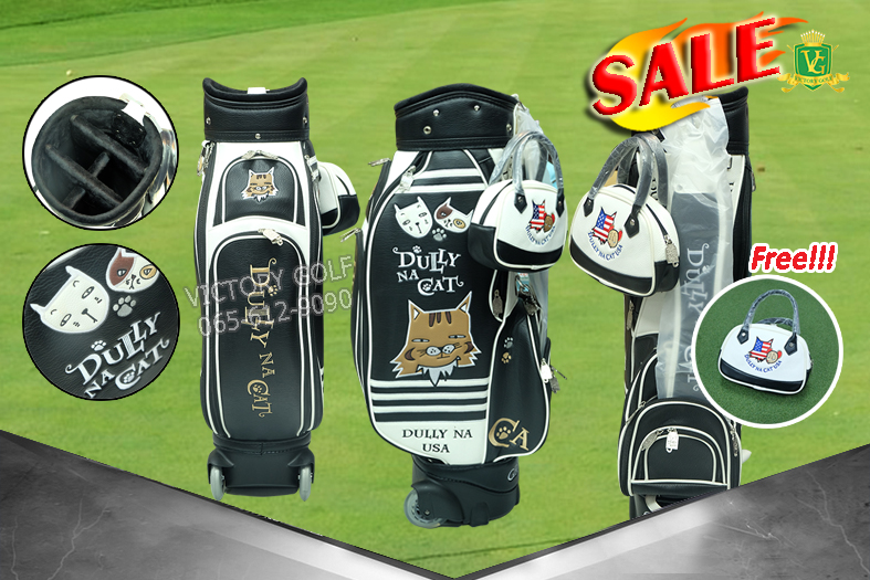 (Genuine) Golf Bag DULLY NA CAT USA (Black) เล็กกระทัดรัด น้ำหนักเบา มีล้อลาก