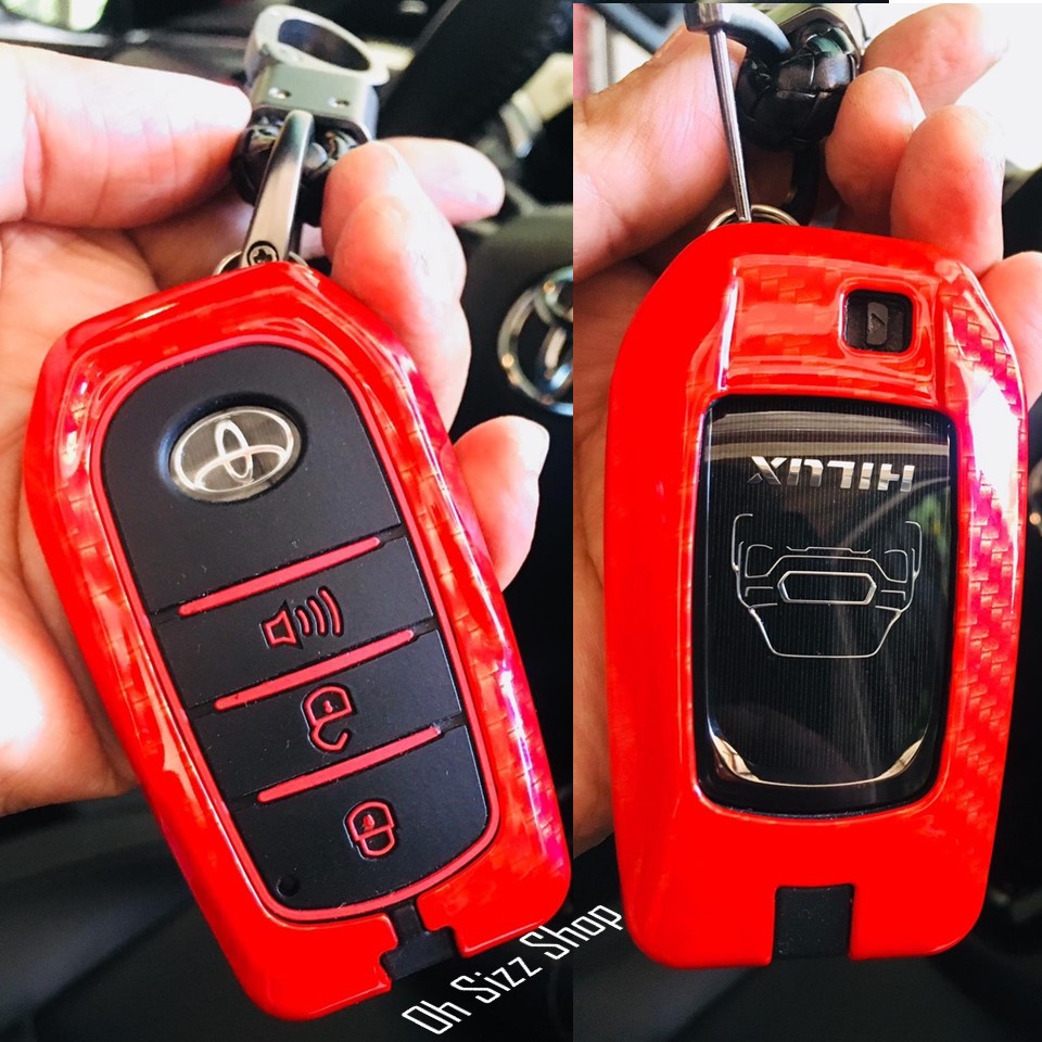 เคสโลหะเคฟล่ารีโมทรถ Toyota Revo GR , Rocco แบบ 2 ชั้น รุ่นถอดกุญแจในรีโมทได้ (Kevlar Alloy & Silicone Sleeve)
