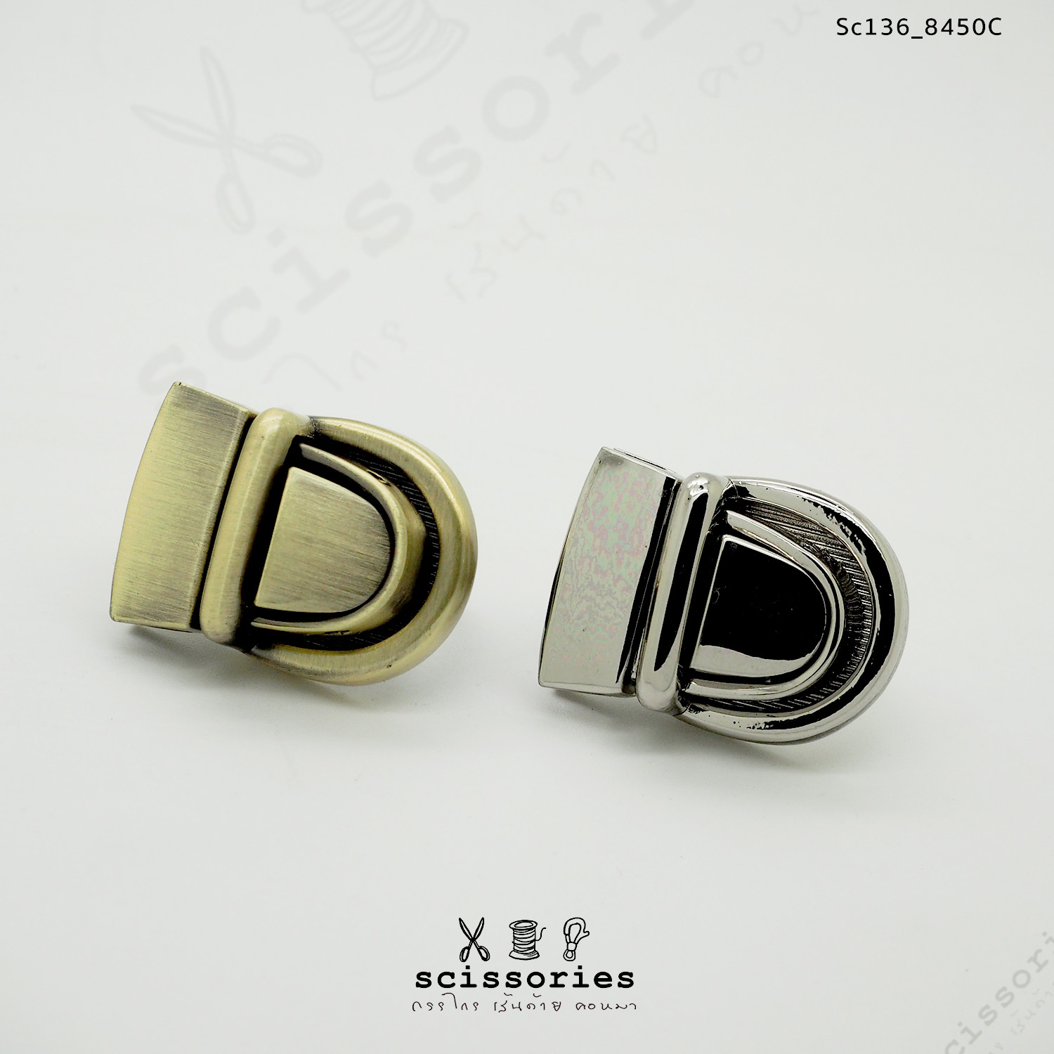 ตัวล็อคกระเป๋า 1ตัว สีเหลืองขัด