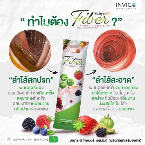 Sabye-D Fiber ซาบาย-ดี ไฟเบอร์ อาหารเสริมไฟเบอร์ ดีท๊อกซ์ 1