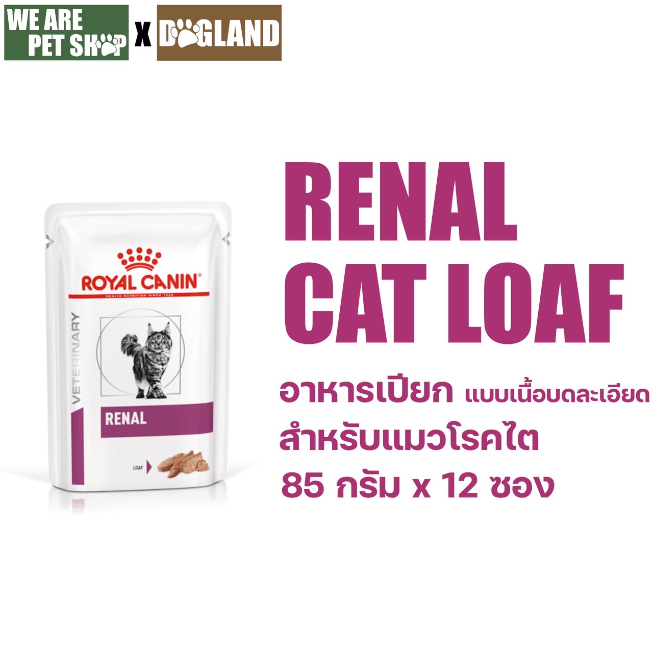 RENAL Loaf อาหารเปียกแมวรักษาโรคไต เนื้อละเอียด 85ก x 12 ซอง