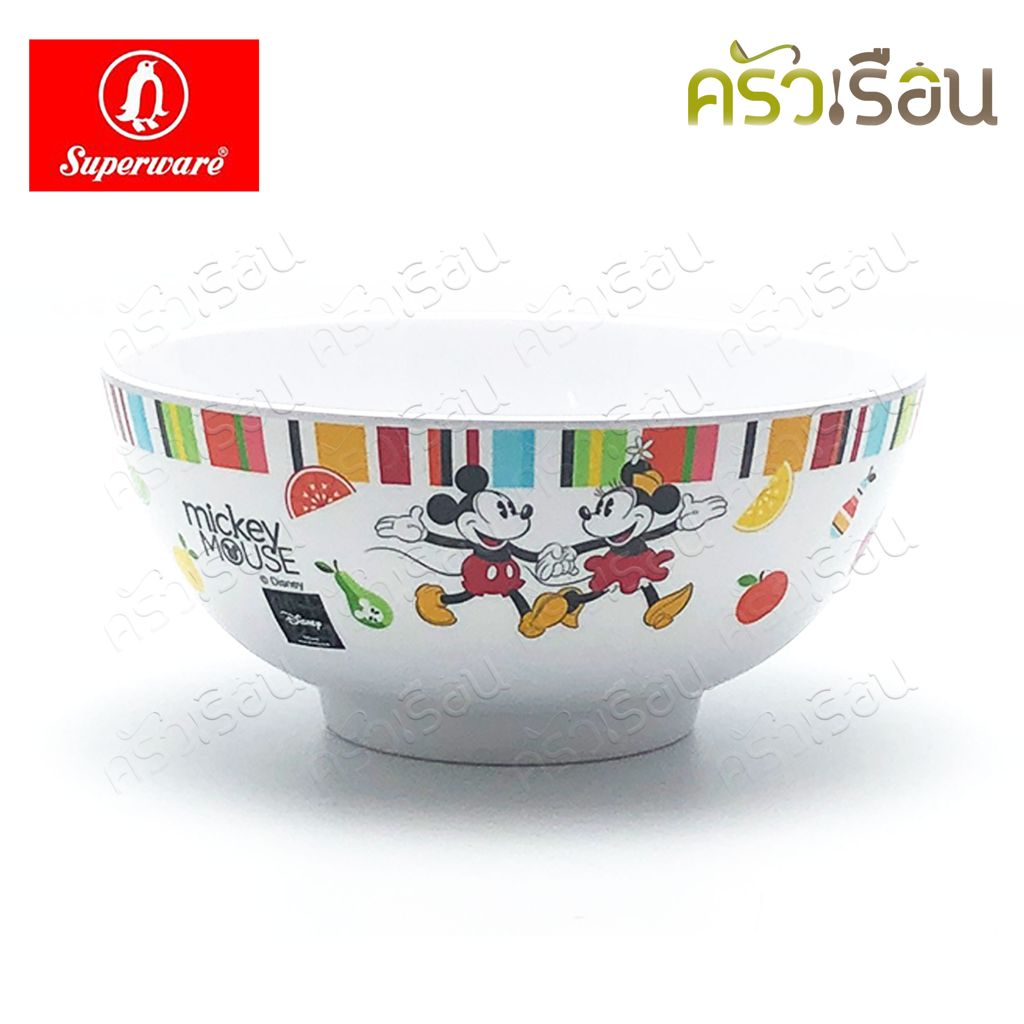 Superware ลาย Mickey Summer Fun มิกกี้ ซัมเมอร์ฟัน [ ราคาต่อชิ้น ] จาน หรือ ชาม หรือ ช้อนส้อม หรือ แก้วน้ำ เมลามีน