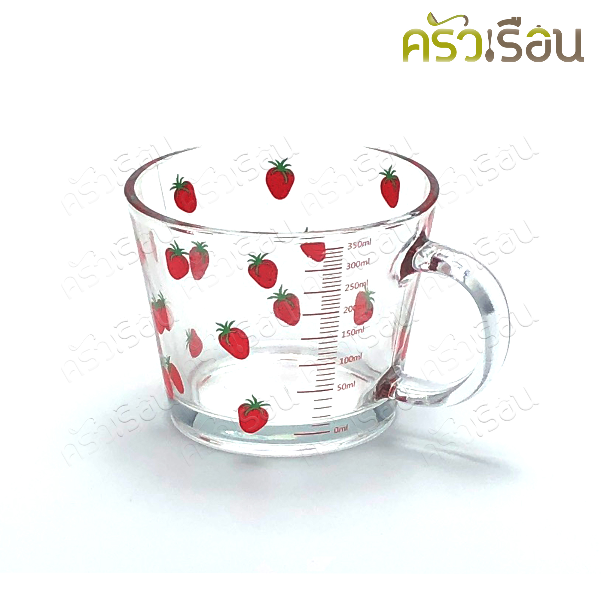 FOFO แก้วตวง ใส พิมพ์ลายสตอเบอรี่ 350 ml. 10.3 x 13.8 x 8.1 ซม. GB1350-6