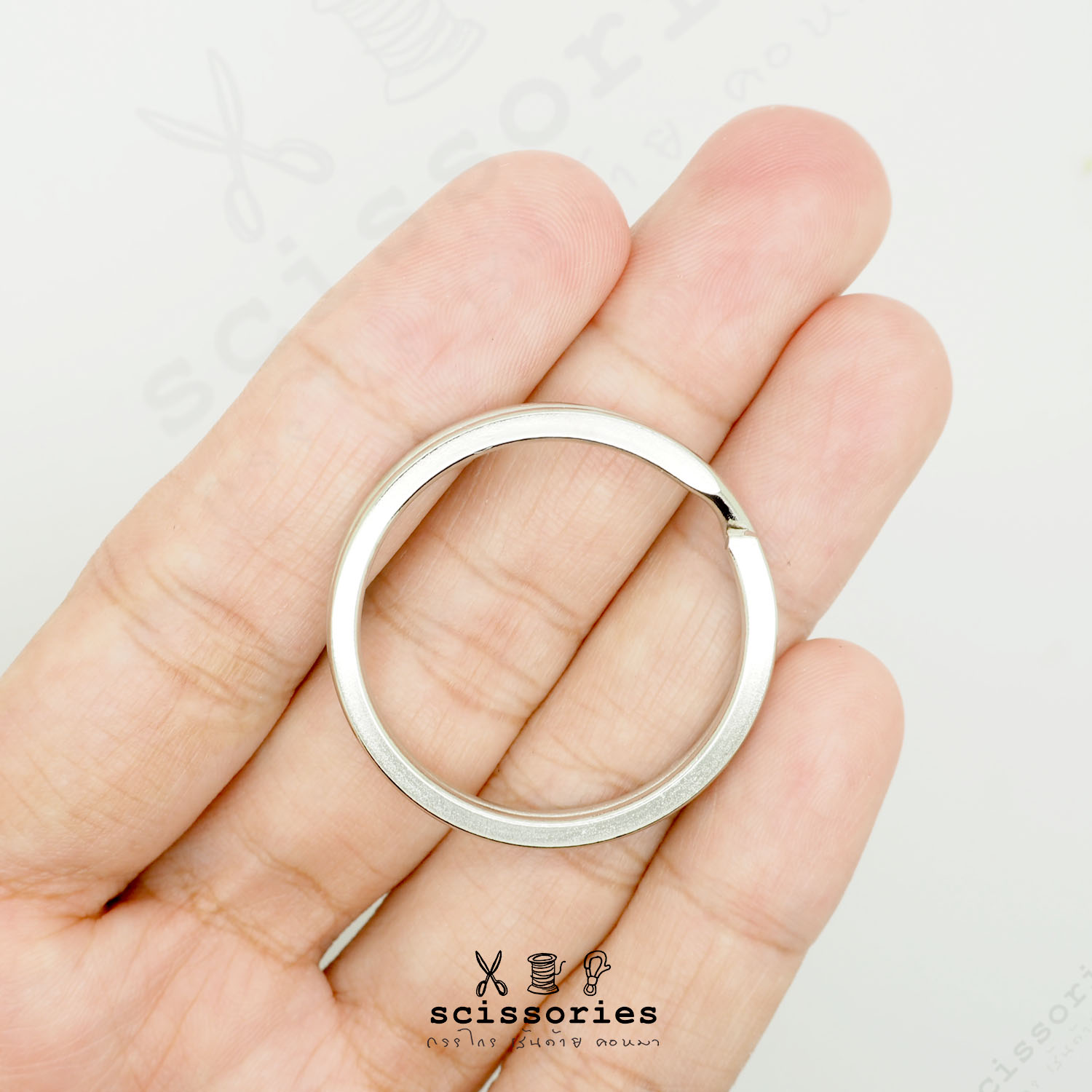 ห่วงกลมพวงกุญแจ 3 Cm สีเงิน/10ตัว