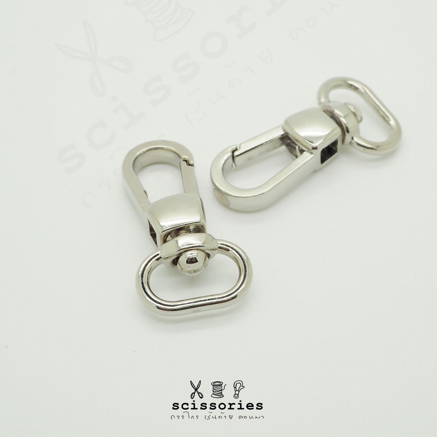 คอหมา 4หุน 1.4cm สีเงิน/2ตัว