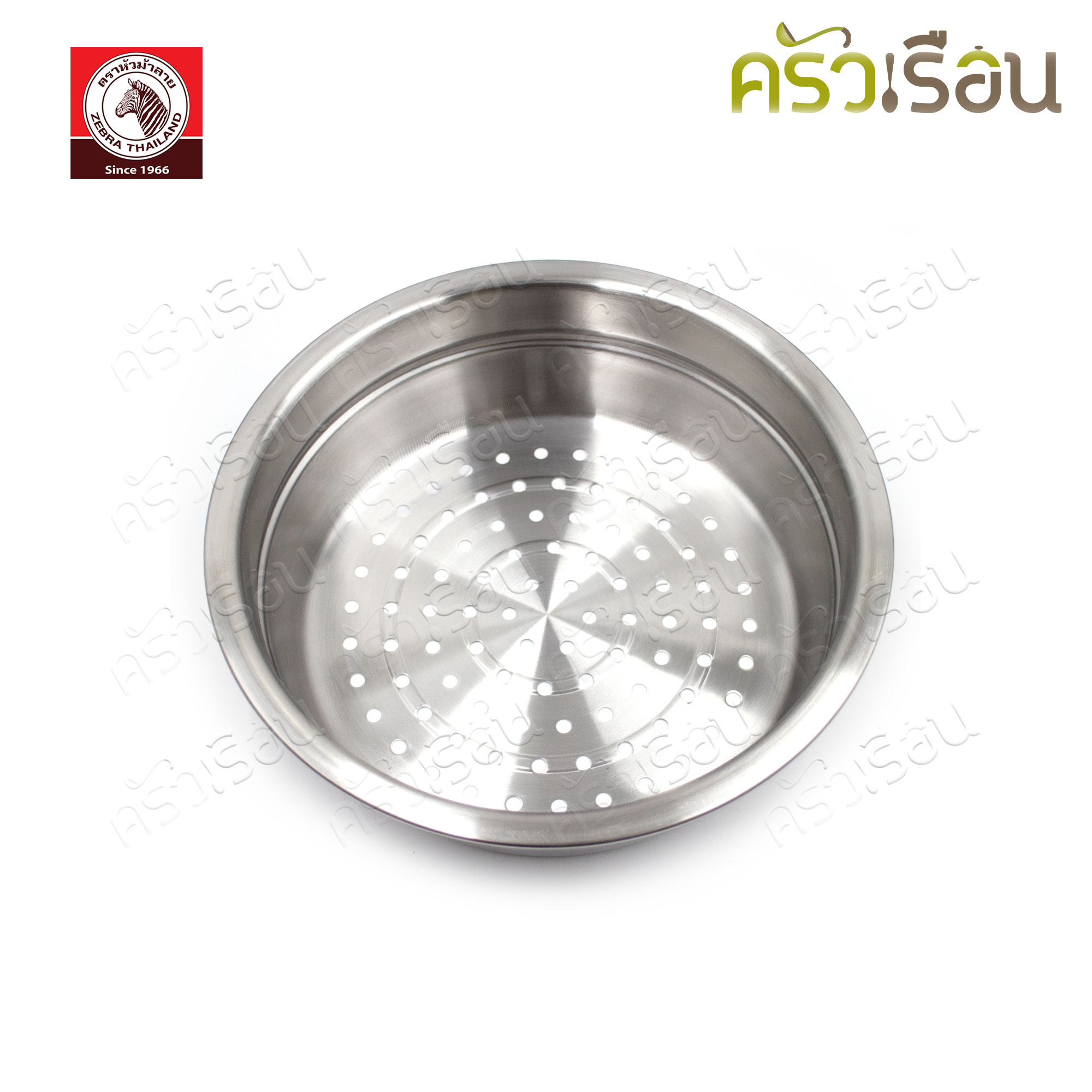 ZEBRA ชุดเครื่องครัว 6 ชิ้น ตราหัวม้าลาย 185443 หม้อหุงต้ม + ชั้นนึ่ง 22 ซม., หม้อด้าม 16 ซม. + ทัพพี 1 อัน