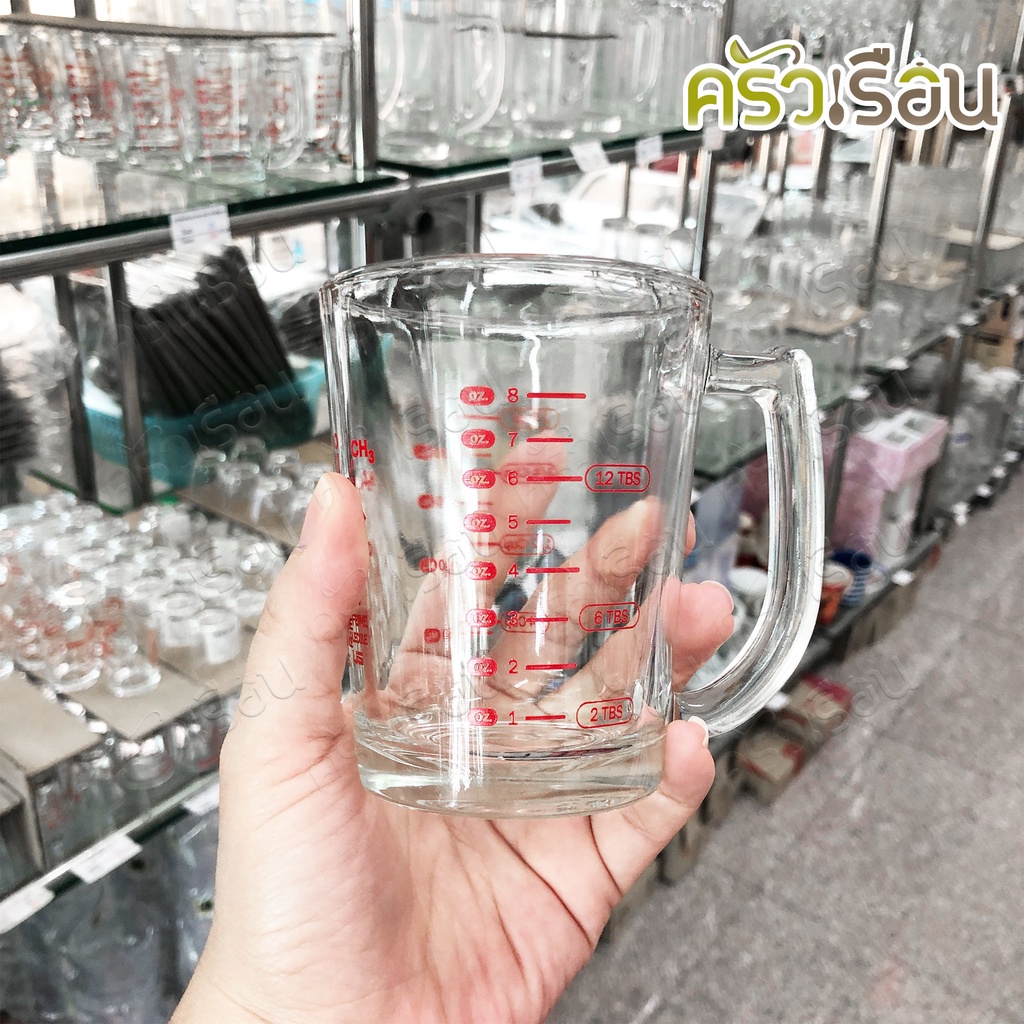 [ 1 pc. mc-108 ] US Glass Measuring Cup with scale, 1 cup [8 ounces, 250 ml.] 8.25 x 10.3 cm. MC-108, Transparant.