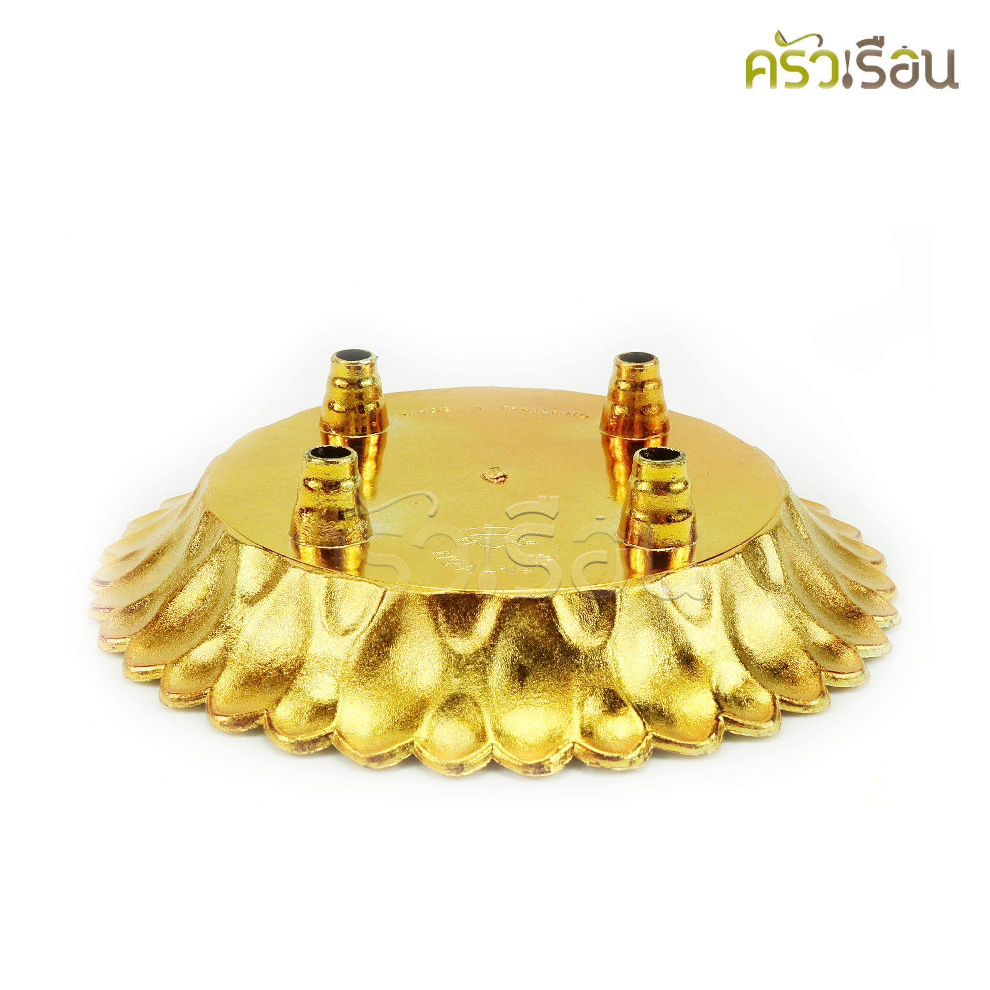 ลายไทย ถาดนกยูง พลาสติก สีทอง