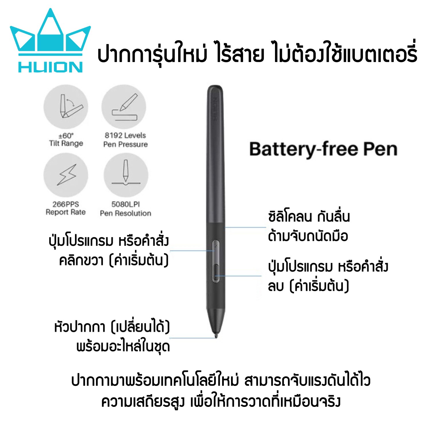 Huion Pen Tablet Inspiroy RTS300 พร้อมส่ง(รุ่นใหม่-ประกัน2ปี-มีศูนย์ไทย)เมาส์ปากกาสำหรับวาดภาพกราฟฟิก RTS300